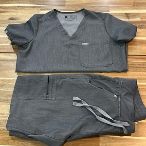 Figs graphite women’s scrub set, joggers, size S